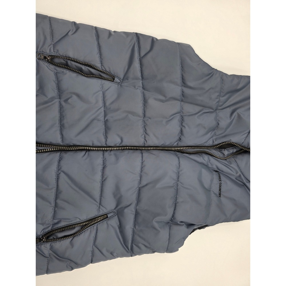 Free Country Puffer Vest Mens XL Full Zip Pockets Blue - Picture 3 of 16